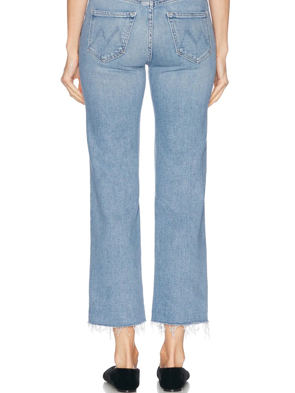 NWT MOTHER Kick It Ankle Fray, Blue Straight-Leg Jeans - Picture 3 of 7